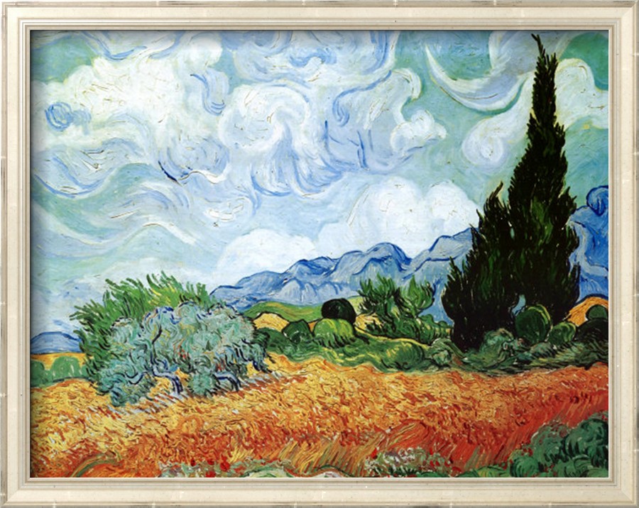 Yellow Wheat and Cypresses - Vincent Van Gogh Paintings